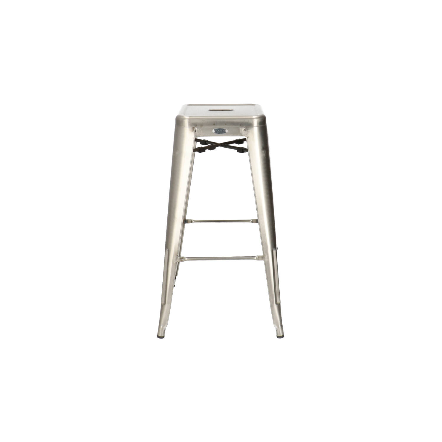 DL FACTORY Silver industrial Metal indoor bar stool